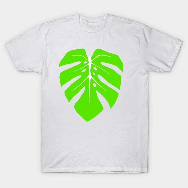 Chartreuse Monstera Leaf T-Shirt by ally1021